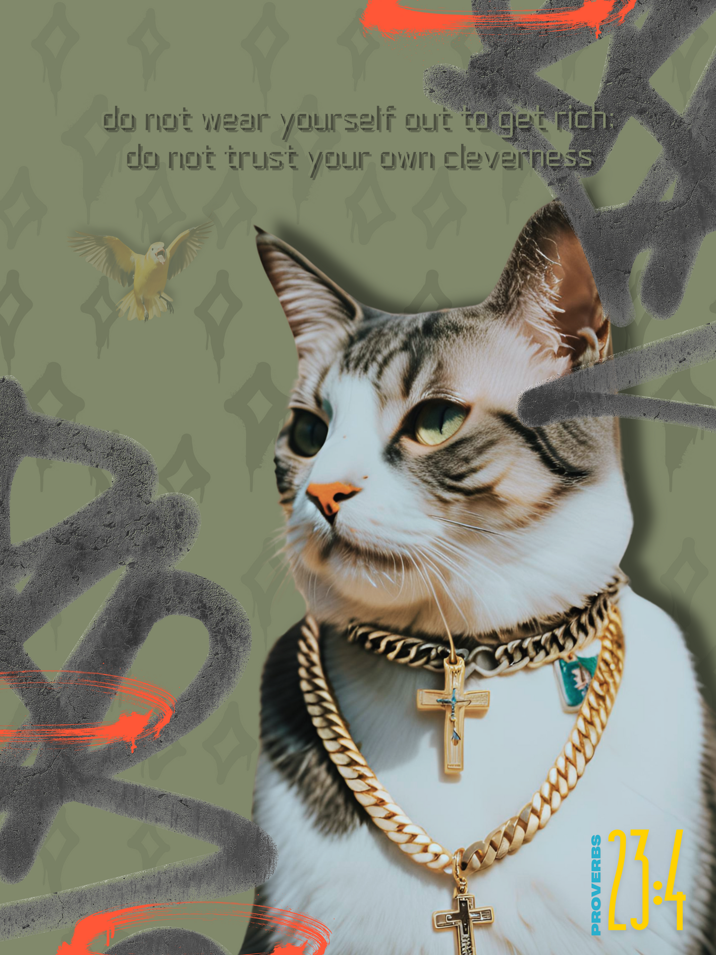 ‘The Curious Cat’ 40x30 Canvas